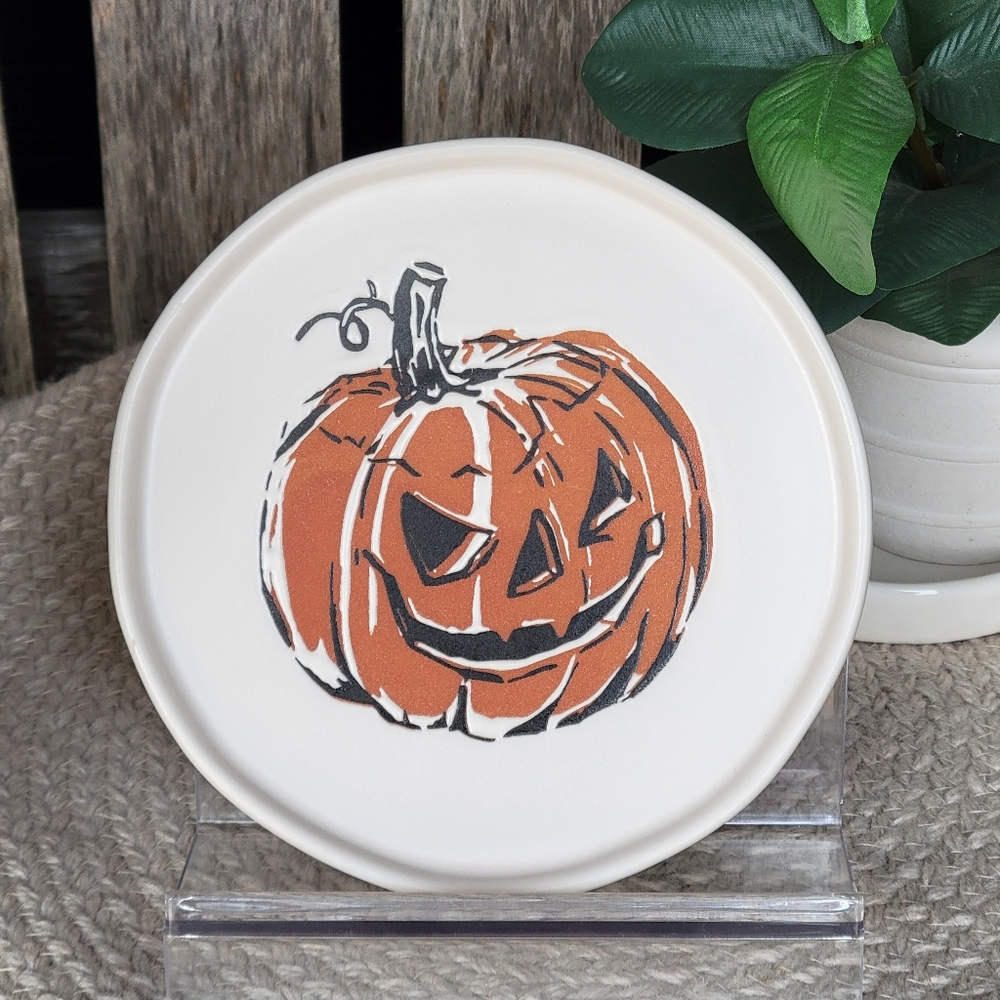 Carved Pumpkin THRESHOLD 6" ceramic round plate